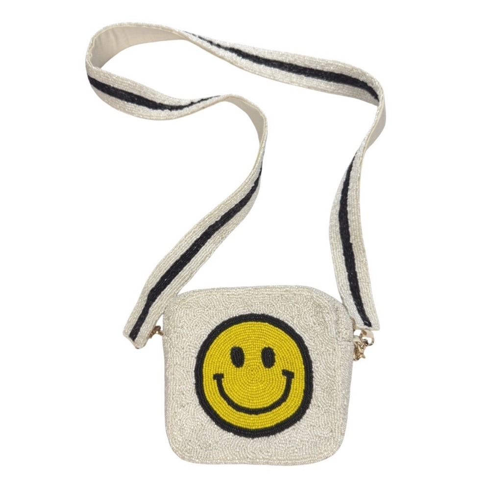 Altar'd State Beaded Smiley Face Crossbody Bag Y2K Festival Mini Purse